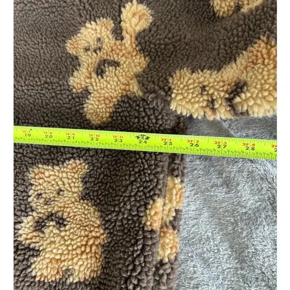 Aelfric Eden Brown Teddy Bear Sherpa Hoodie Fleece Large - Picture 7 of 7